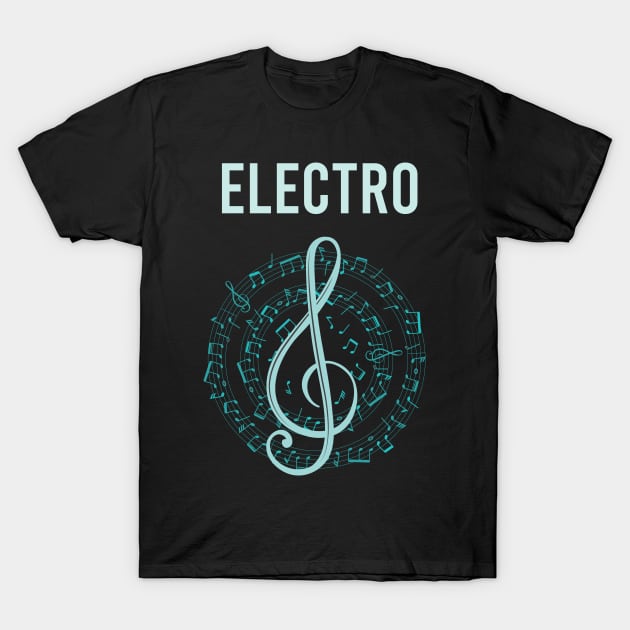 Music Note Circle Electro T-Shirt by Hanh Tay